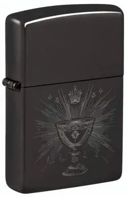 Produktbild: Zippo 60007926 Ancient Globet High Polish Black mit Laser Fancy Fill