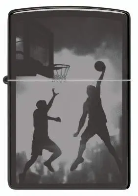 Produktbild: Zippo 60007932 Basketball Slam Dunk High Polish Black Photo Image Frontansicht