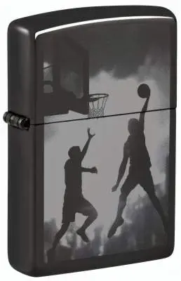 Produktbild: Zippo 60007932 Basketball Slam Dunk High Polish Black mit Photo Image eines Basketballspielers beim Dunk