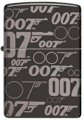 Produktbild: Zippo 60007939 High Polished Black 007 Gun Logo Frontansicht