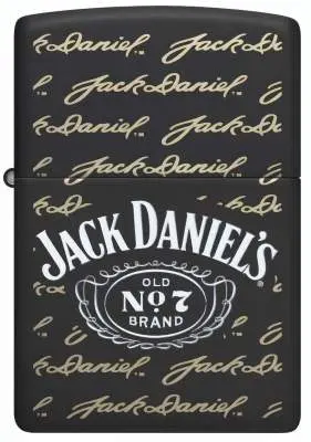 Produktbild: Zippo 60007940 Black Matte Jack Daniel’s Old No. 7 Frontansicht
