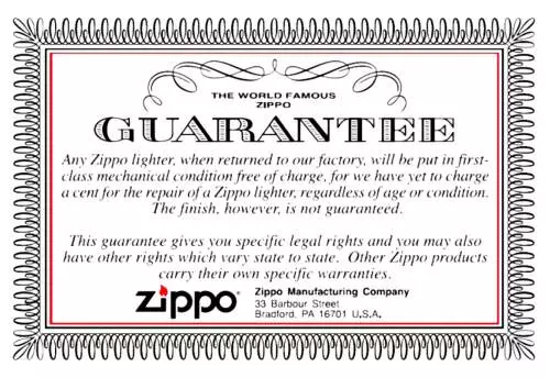 Produktbild: Zippo Garantie