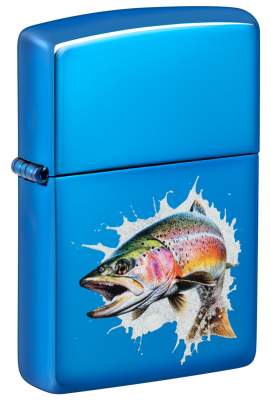 Produktbild: Zippo Jumping Fish Blau hochglänzend Feuerzeug