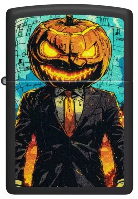 Produktbild: Zippo Mister Pumpkin schwarz matt Feuerzeug vorne