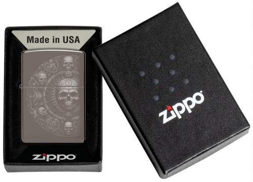 Produktbild: Zippo Skull Mandala Black Ice Photo Image Feuerzeug Verpackung