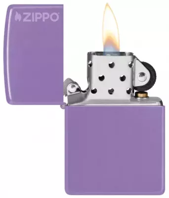 Produktbild: Zippo Smoky Lavender Logo Color Druck Feuerzeug offen