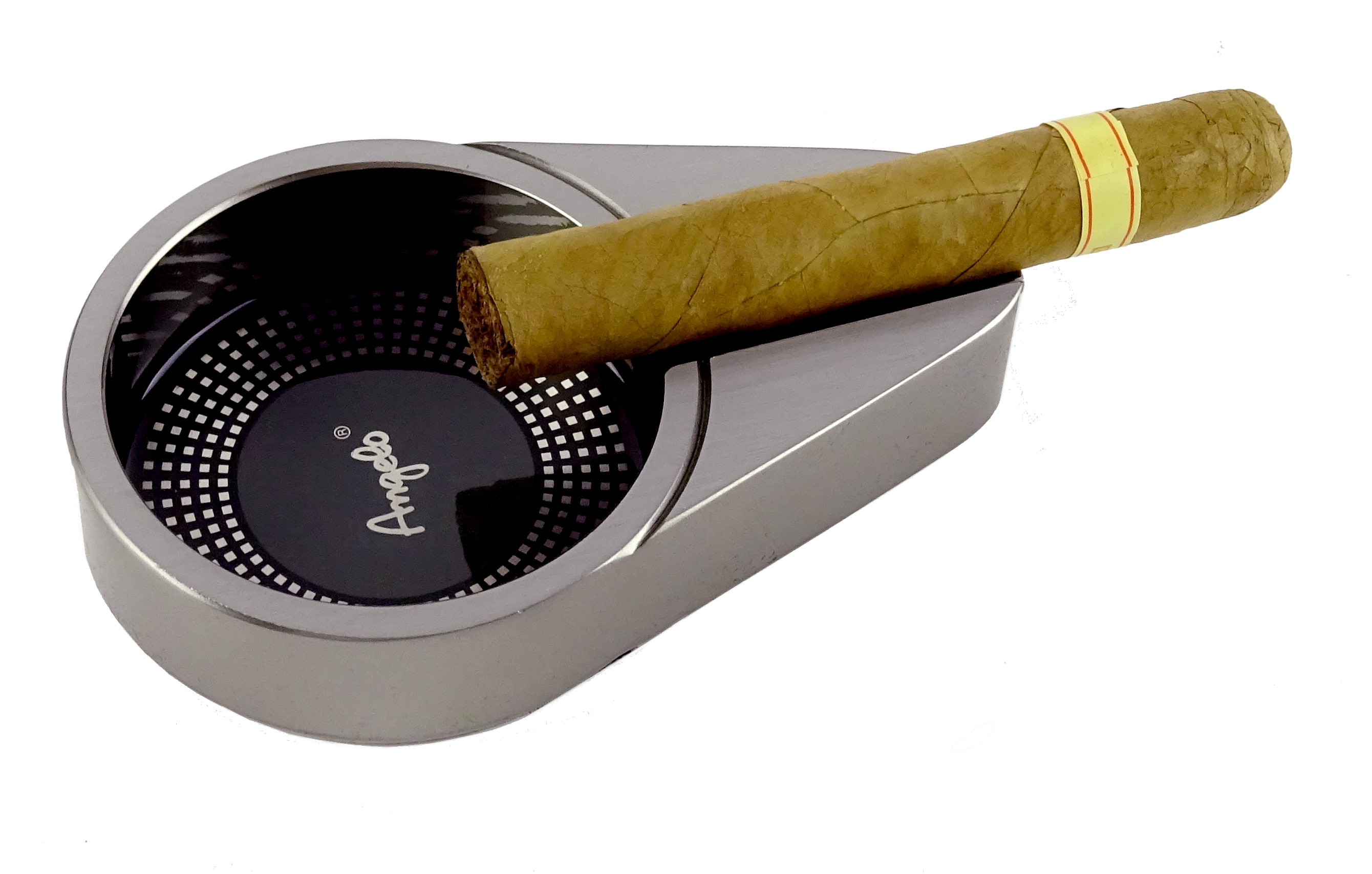 Visol Normandy länglicher Aschenbecher aus Kohlefaser für 2 Zigarren – mit  verstellbaren Zigarrenablagen