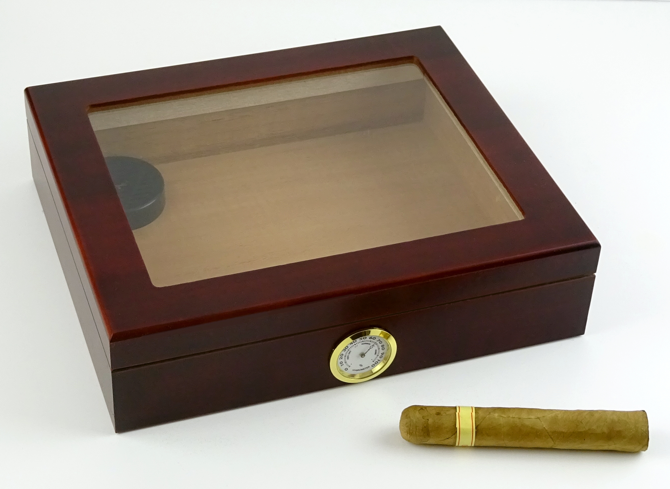 Humidor Angelo Nussbaum-Design für ca 60 Zigarren mit Angelo-Polymere-Befeuchter 