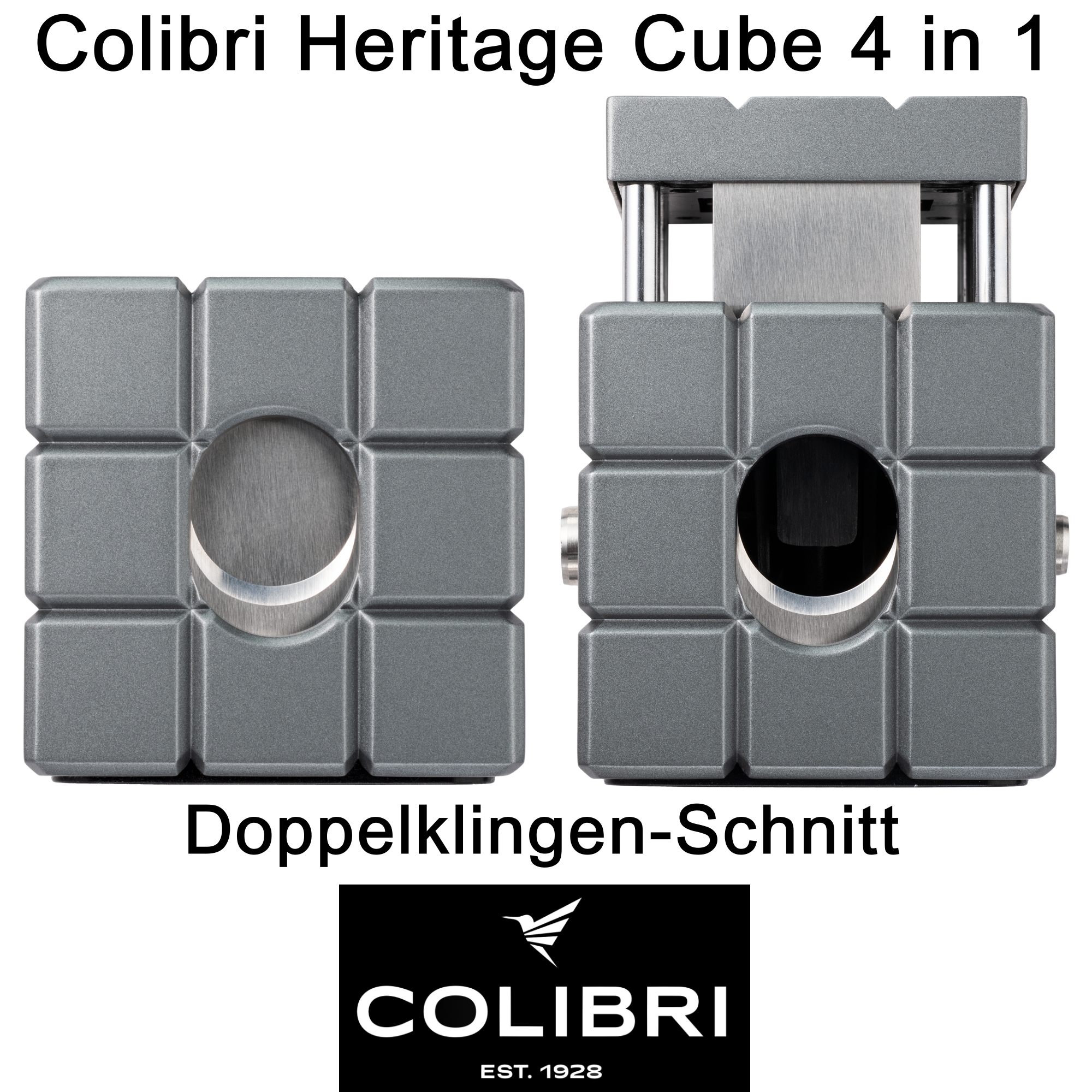 Colibri Heritage Cube orange Tisch Cutter Fünf-in-Eins | raucher-xxl