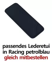 Lederetui Racing Petrolblau gleich mitbestellen