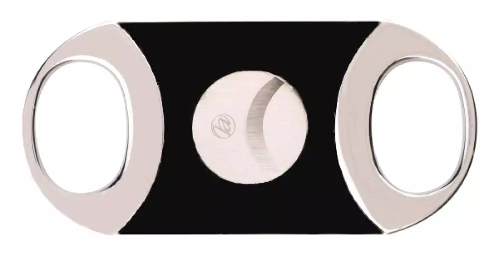 Zigarrencutter oval Bicolor schwarz-Chrom für 22mm Schnitt