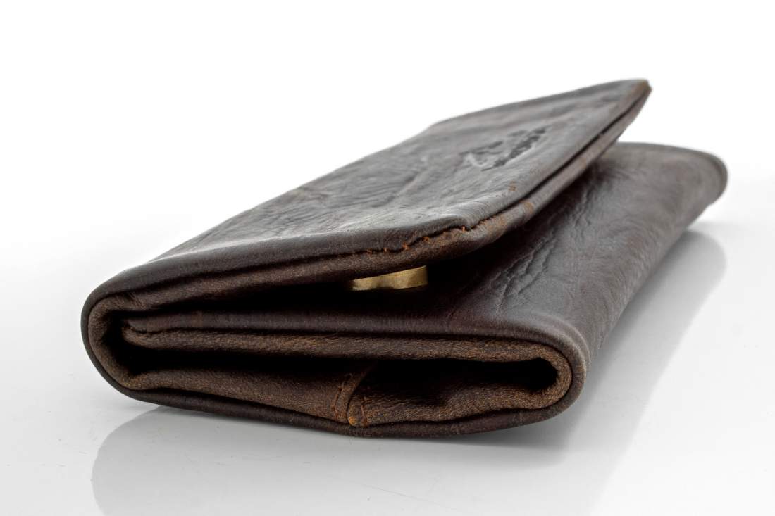 Produktbild: Mestango Waves Kalbsleder braun Tabaktasche Drehertasche Tabakbeutel
