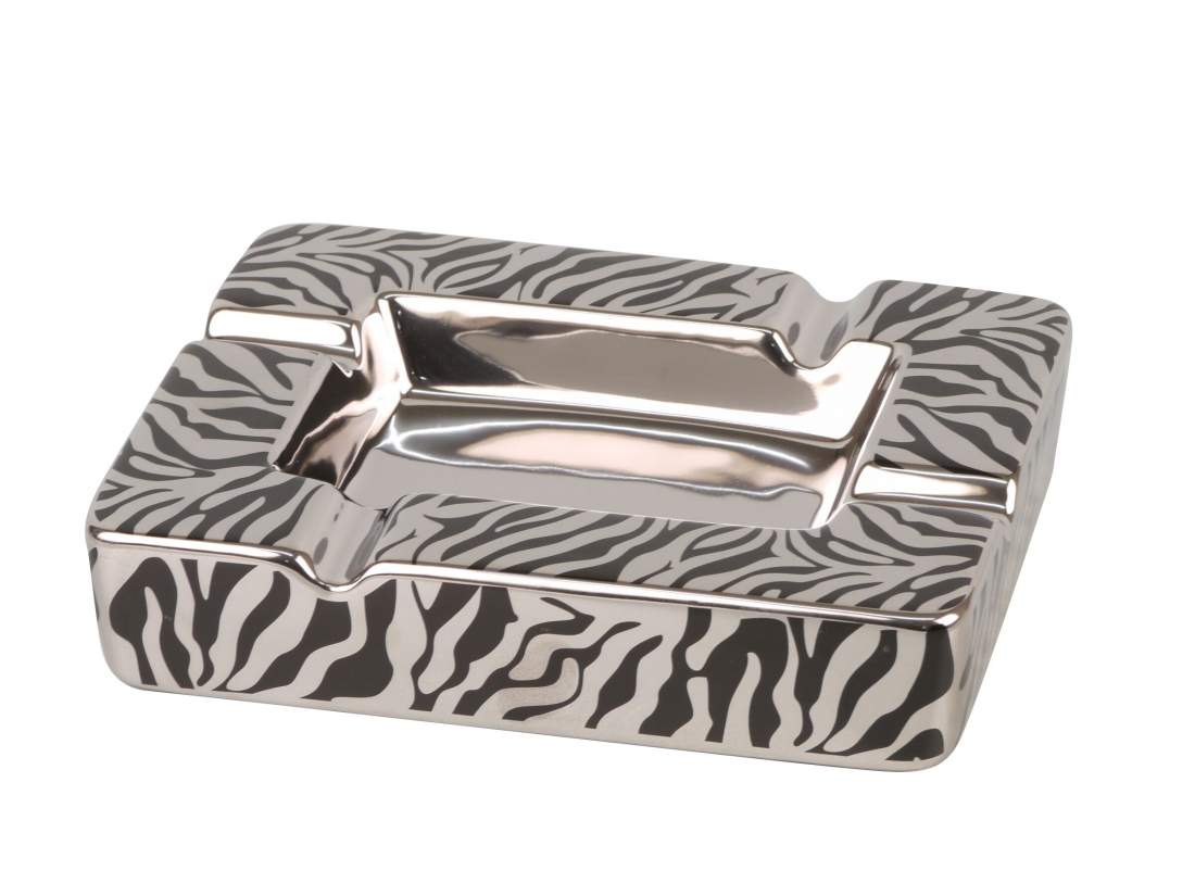 Zigarrenascher Keramik Zebra weiss schwarz 4 Ablagen Zigarrenascher Keramik Zebra weiss schwarz 4 Ablagen