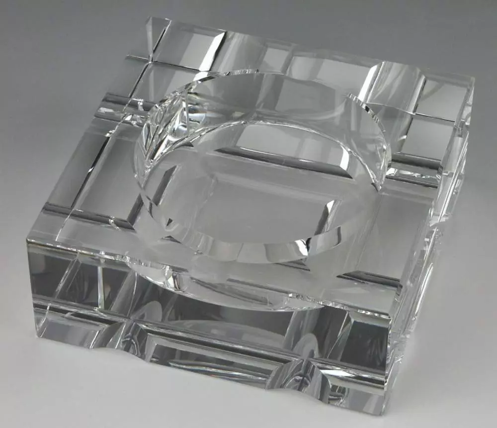 assatore Zigarrenascher Kristallglas 4 Ablagen 20x20x7cm