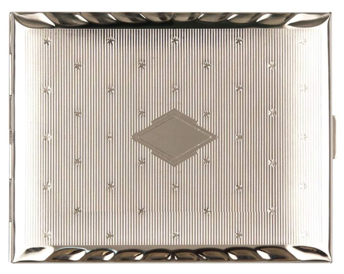 Produktbild: Zigarettenetui vom Hofe Metall Chrom Sterne Raute 18er