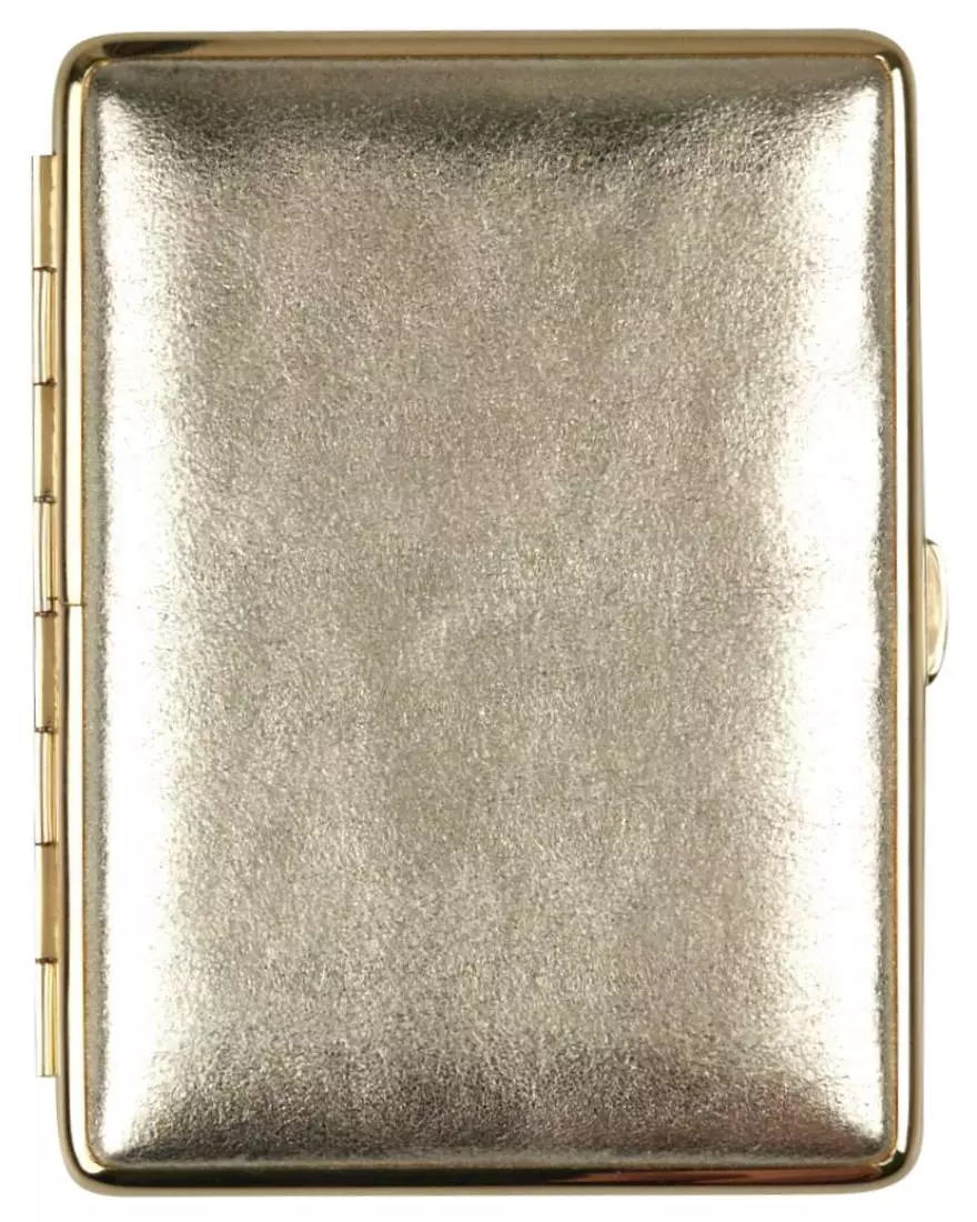 Produktbild: Zigarettenetui vom Hofe Metall Soft-Leder bordeaux-rot mit Nickelrand 100mm-18er