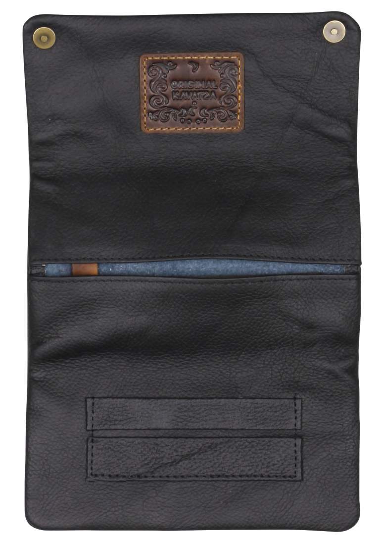Produktbild: Kavatza Classic Leder schwarz Tabaktasche Drehertasche Tabakbeutel