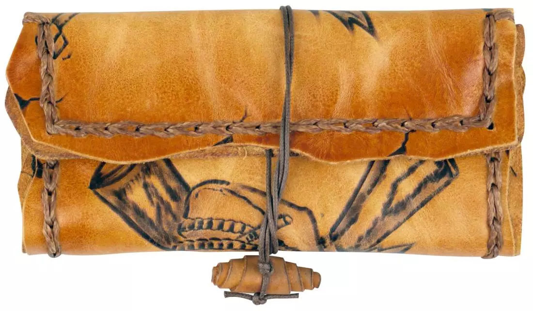 Artikelbild: Original MR Drehertasche Leder braun antik Pyrografie Skull 16.5cm Produktbild: Original MR Drehertasche Leder braun antik Pyrografie Skull 16.5cm