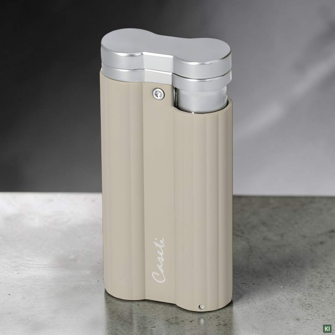 Produktbild: Caseti Paris Jet Feuerzeug grau-beige matt 281103 stehend