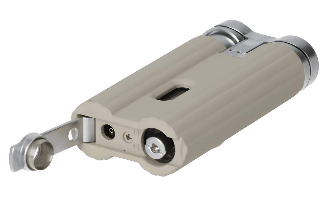 Produktbild: Caseti Paris Jet Feuerzeug grau-beige matt 281103 liegend