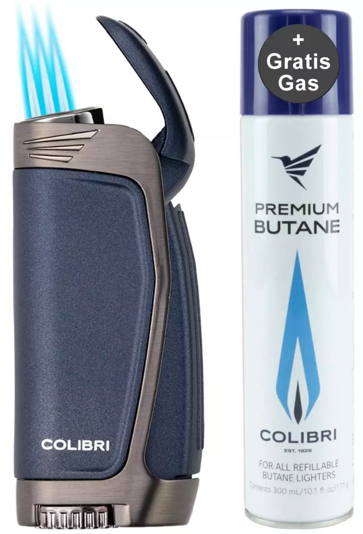 Produktbild: Colibri E3 blau gunmetal Feuerzeug