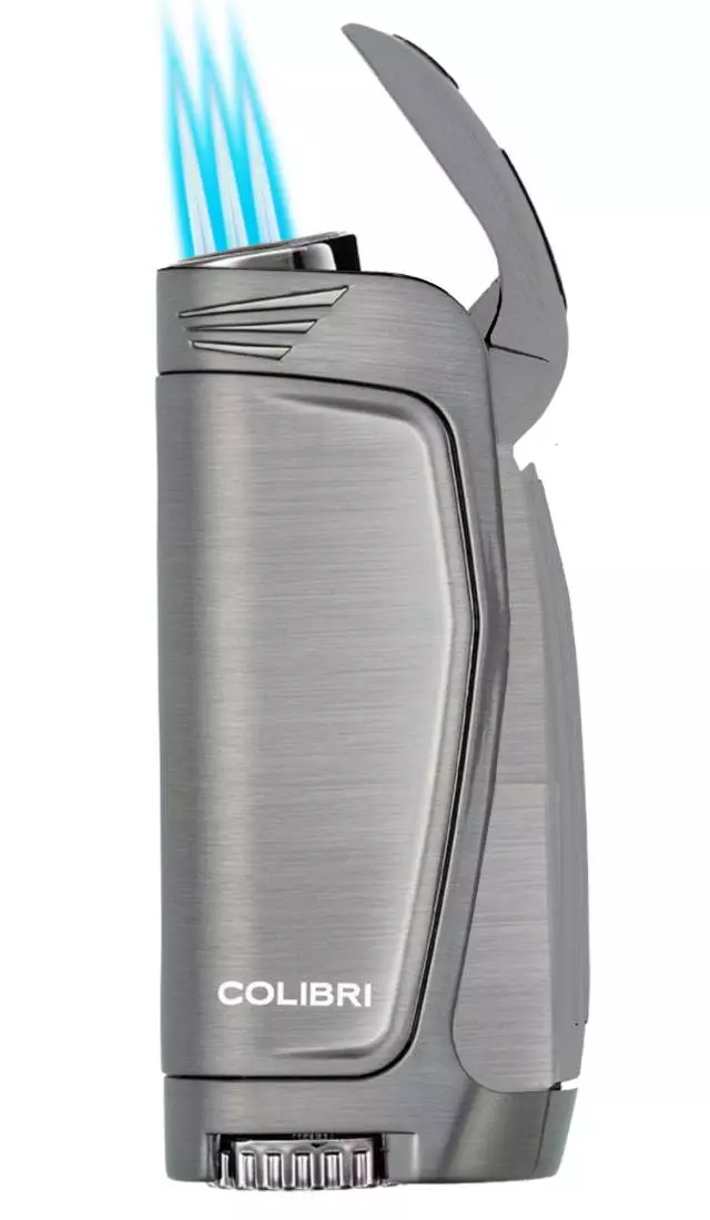 Produktbild: Colibri E3 gunmetal mit 3-fach Jet-Flamme offen