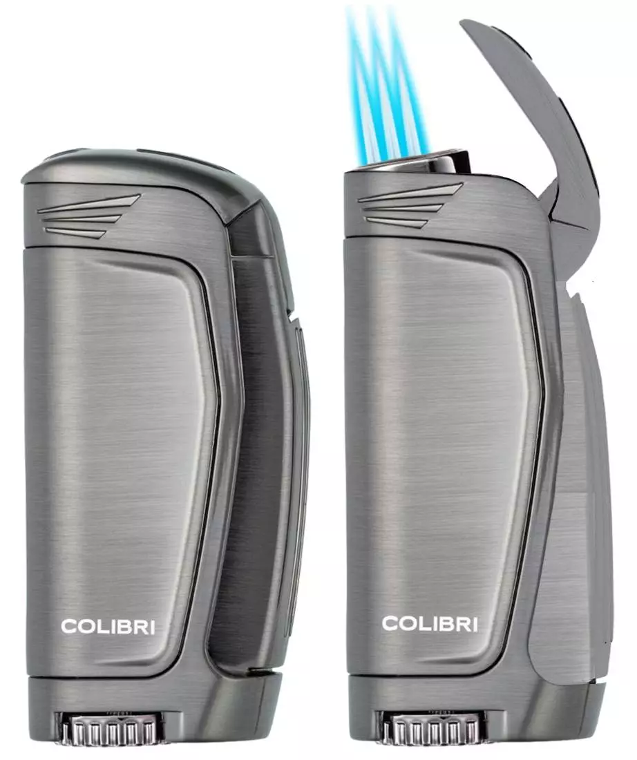Produktbild: Colibri E3 gunmetal Feuerzeug zu und offen