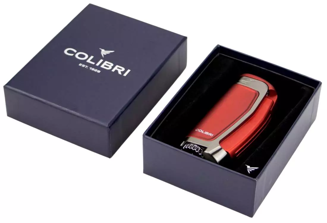 Produktbild: Colibri E3 rot gunmetal mit 3-fach Jet-Flamme