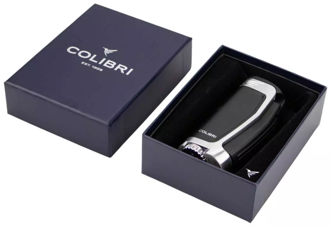 Produktbild: Colibri E3 schwarz chrom mit 3-fach Jet-Flamme