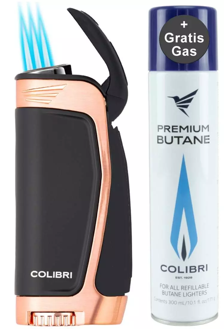 Produktbild: Colibri E3 schwarz rosegold Feuerzeug
