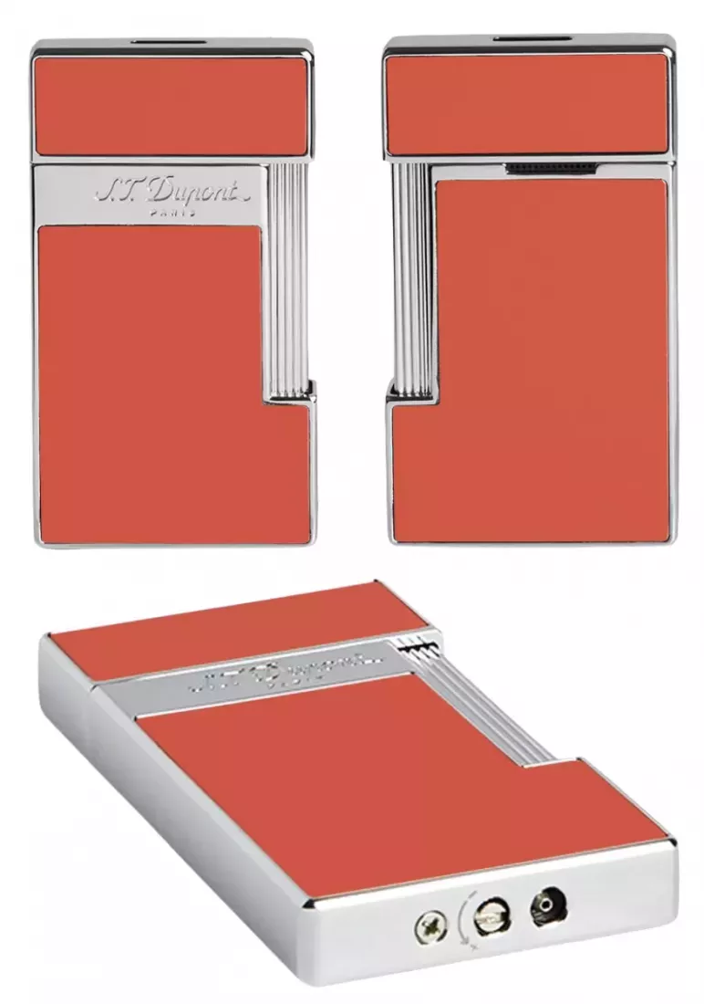 Produktbild: S.T. Dupont Slimmy Feuerzeug korallen-rot chrom