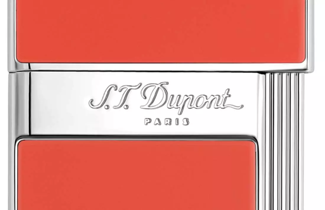 Produktbild: S.T. Dupont Slimmy Feuerzeug korallen-rot chrom Logo