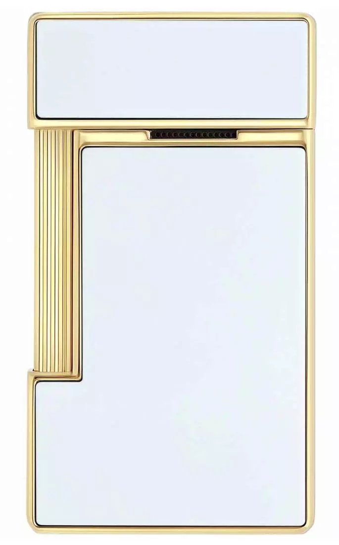 Artikelbild: S.T. Dupont Slimmy Feuerzeug weiß gold hinten Produktbild: S.T. Dupont Slimmy Feuerzeug weiß gold hinten