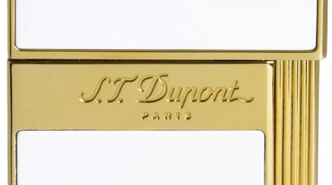Artikelbild: S.T. Dupont Slimmy Feuerzeug weiß gold Logo Produktbild: S.T. Dupont Slimmy Feuerzeug weiß gold Logo