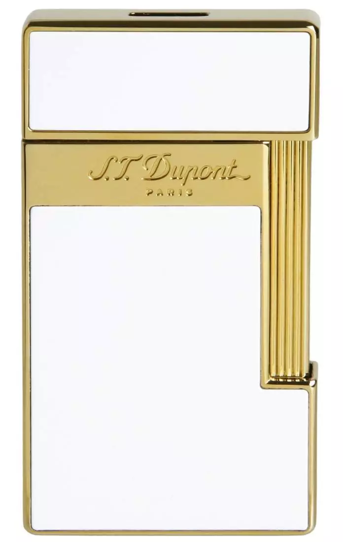 Artikelbild: S.T. Dupont Slimmy Feuerzeug weiß gold vorne Produktbild: S.T. Dupont Slimmy Feuerzeug weiß gold vorne
