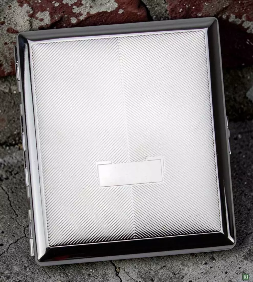 Produktbild: Zigarettenetui Jean Claude Nickel diagonale Linien 20er stehend