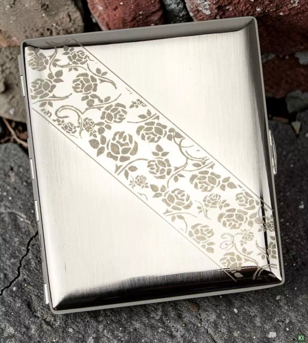Produktbild: Zigarettenetui Jean Claude Nickel Ornament diagonal 20er stehend