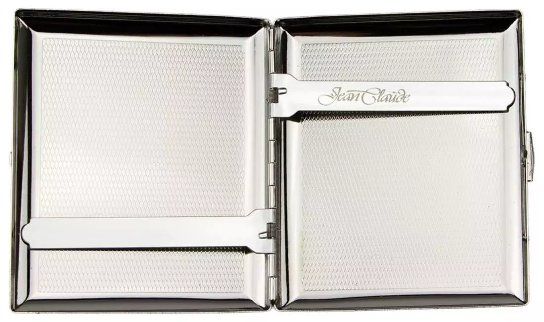 Produktbild: Zigarettenetui Jean Claude Nickel mit Ecke 20er offen