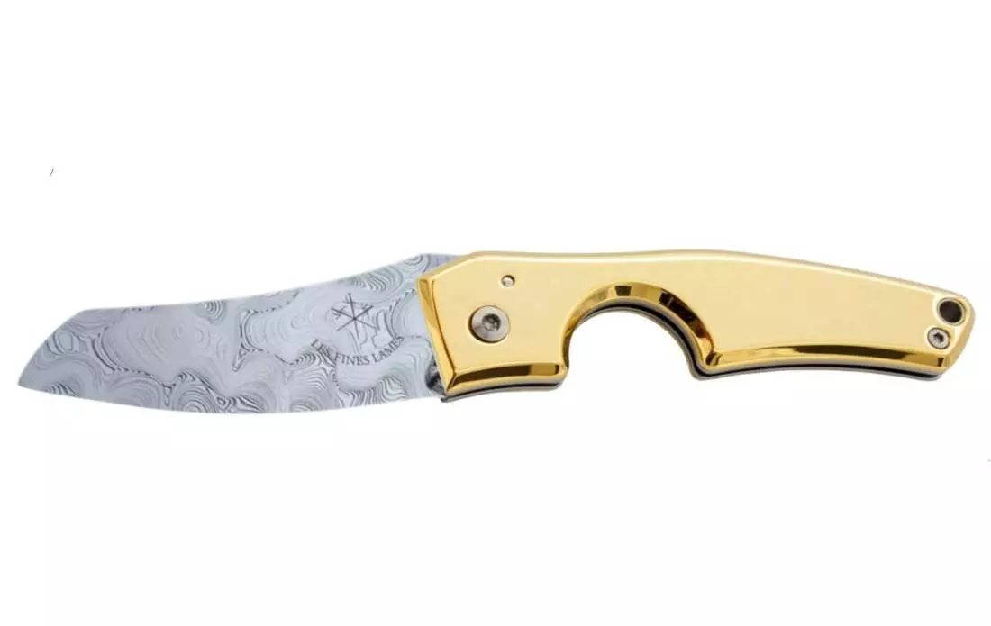 Produktbild: Fines Lames Le Petit Damasteel Björkmans Twist Gold geöffnet