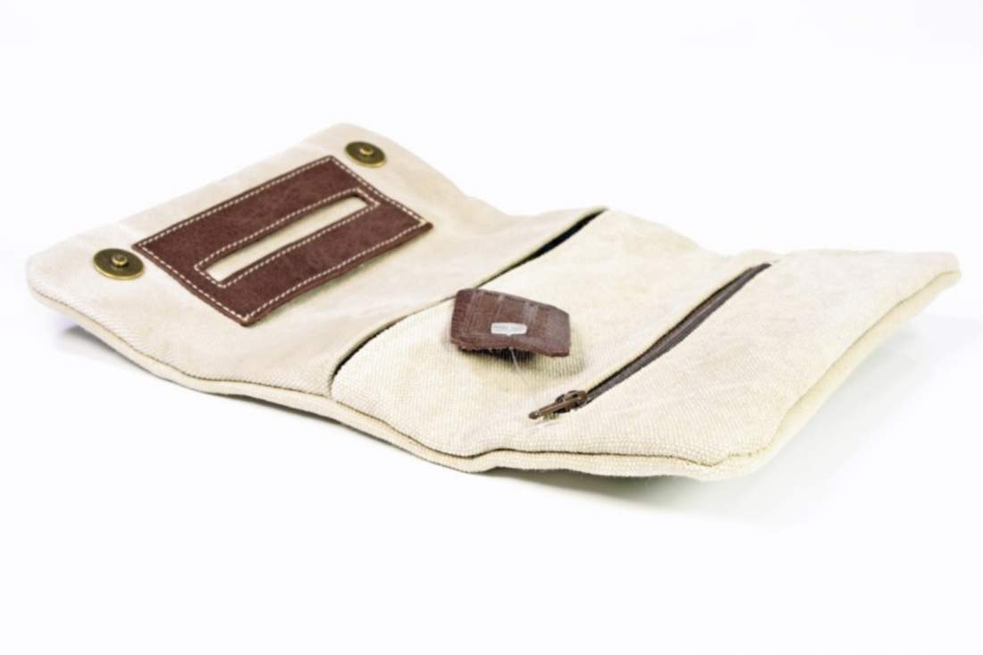 Produktbild: Mestango Canvas weiss Tabaktasche Drehertasche Tabakbeutel
