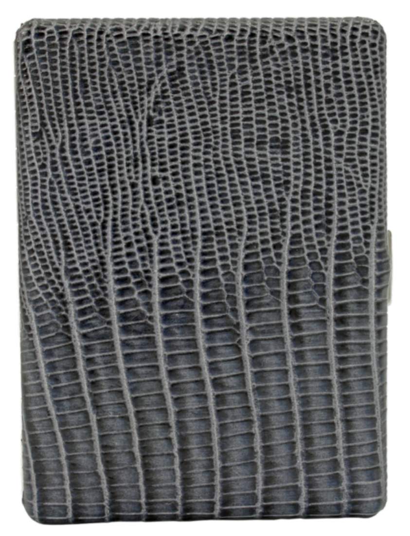 Produktbild: Zigarettenetui Pearl Metall Leder grau Eidechse 9er