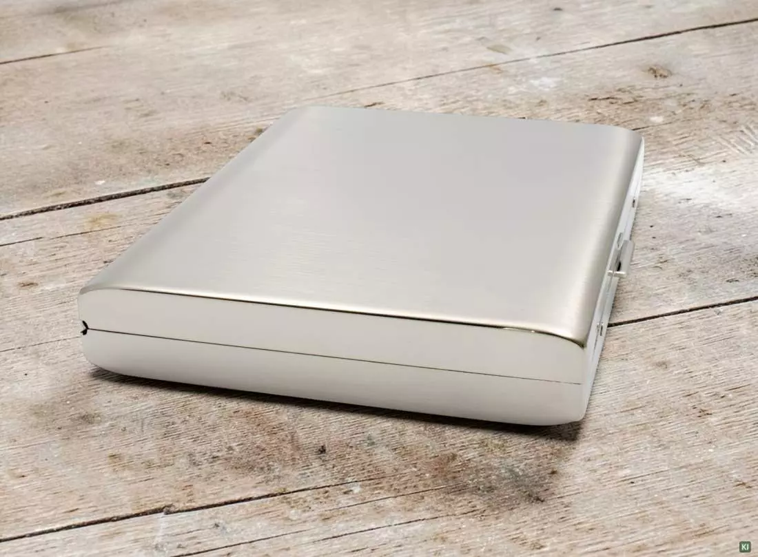 Produktbild: Zigarettenetui Pearl Metall silberfarben satiniert 20er Szene