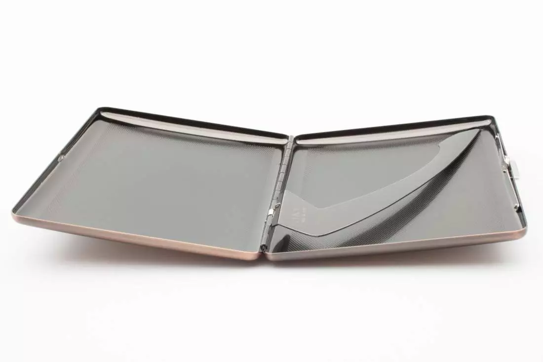 Produktbild: Zigarettenetui Pearl Metall kupferfarben 9er offen