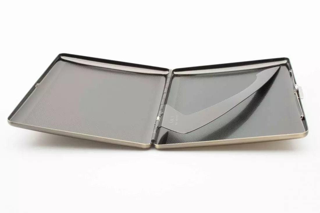 Produktbild: Zigarettenetui Pearl Metall messingfarben 9er offen