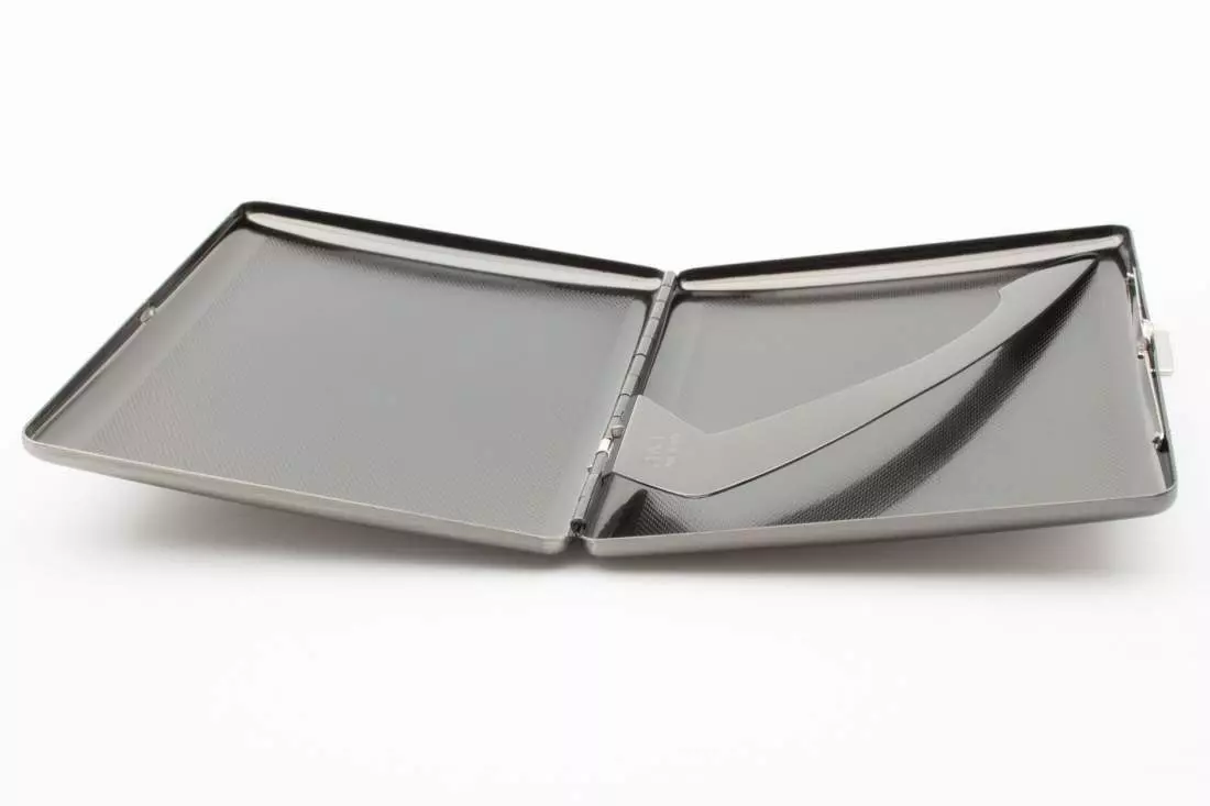 Produktbild: Zigarettenetui Pearl Metall silberfarben 9er offen