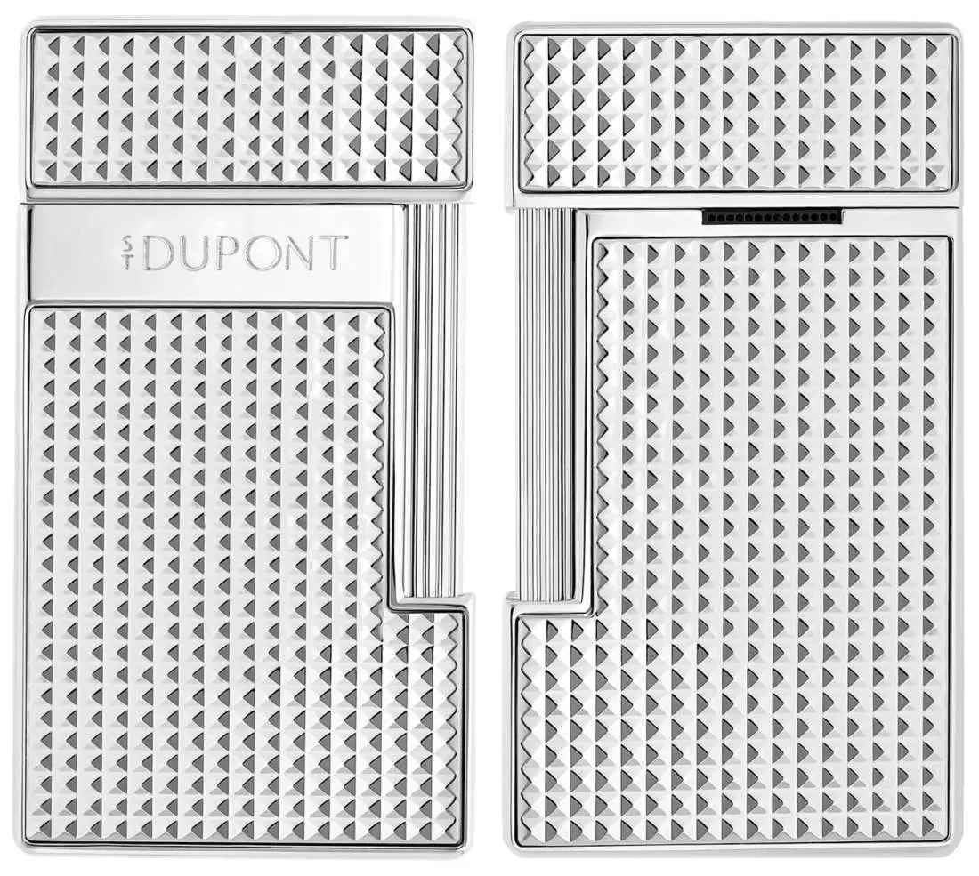 Produktbild: S.T. Dupont Slimmy Feuerzeug chrom Diamond vorne hinten