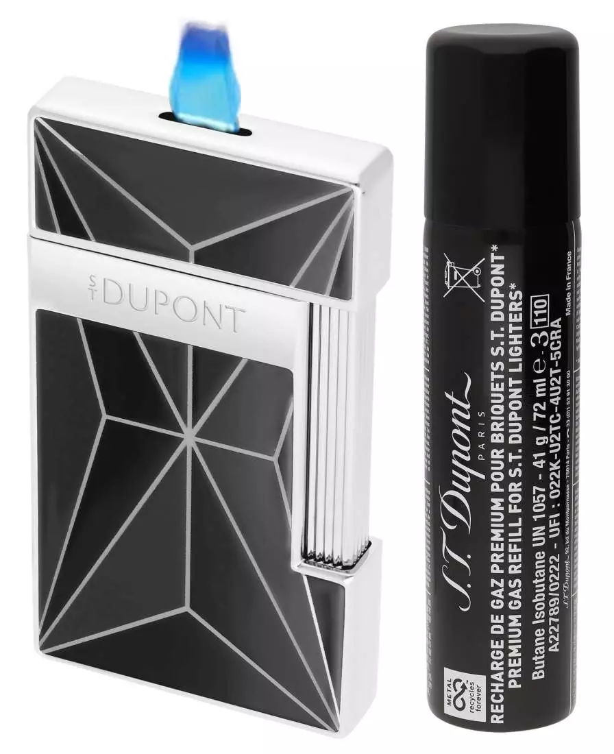 Produktbild: S.T. Dupont Slimmy Fire X Feuerzeug schwarz chrom + Gas
