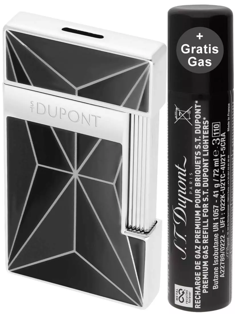 Produktbild: S.T. Dupont Slimmy Fire X Feuerzeug schwarz chrom 028277