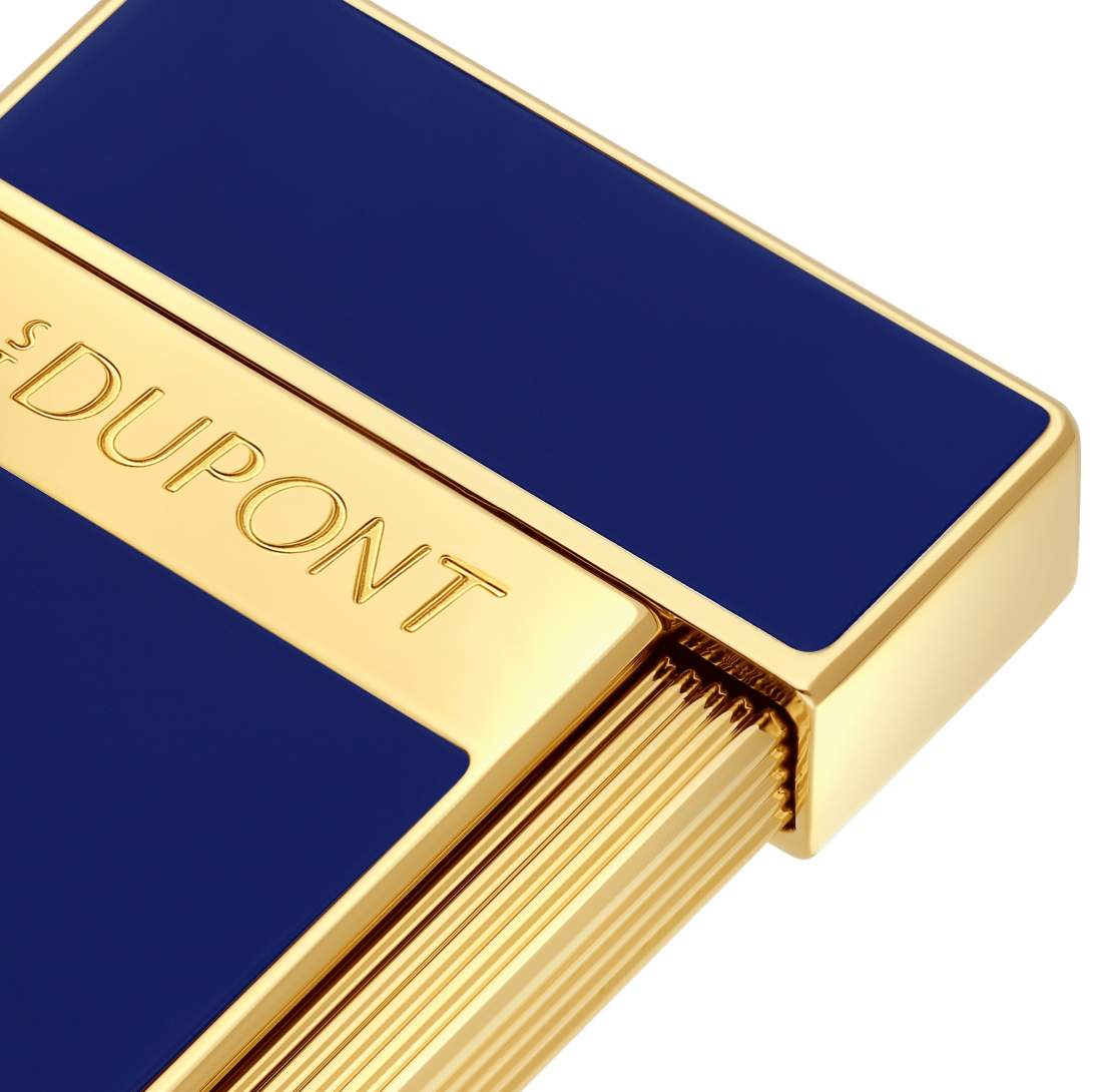 Produktbild: S.T. Dupont Slimmy Feuerzeug blau gold Ausschnitt