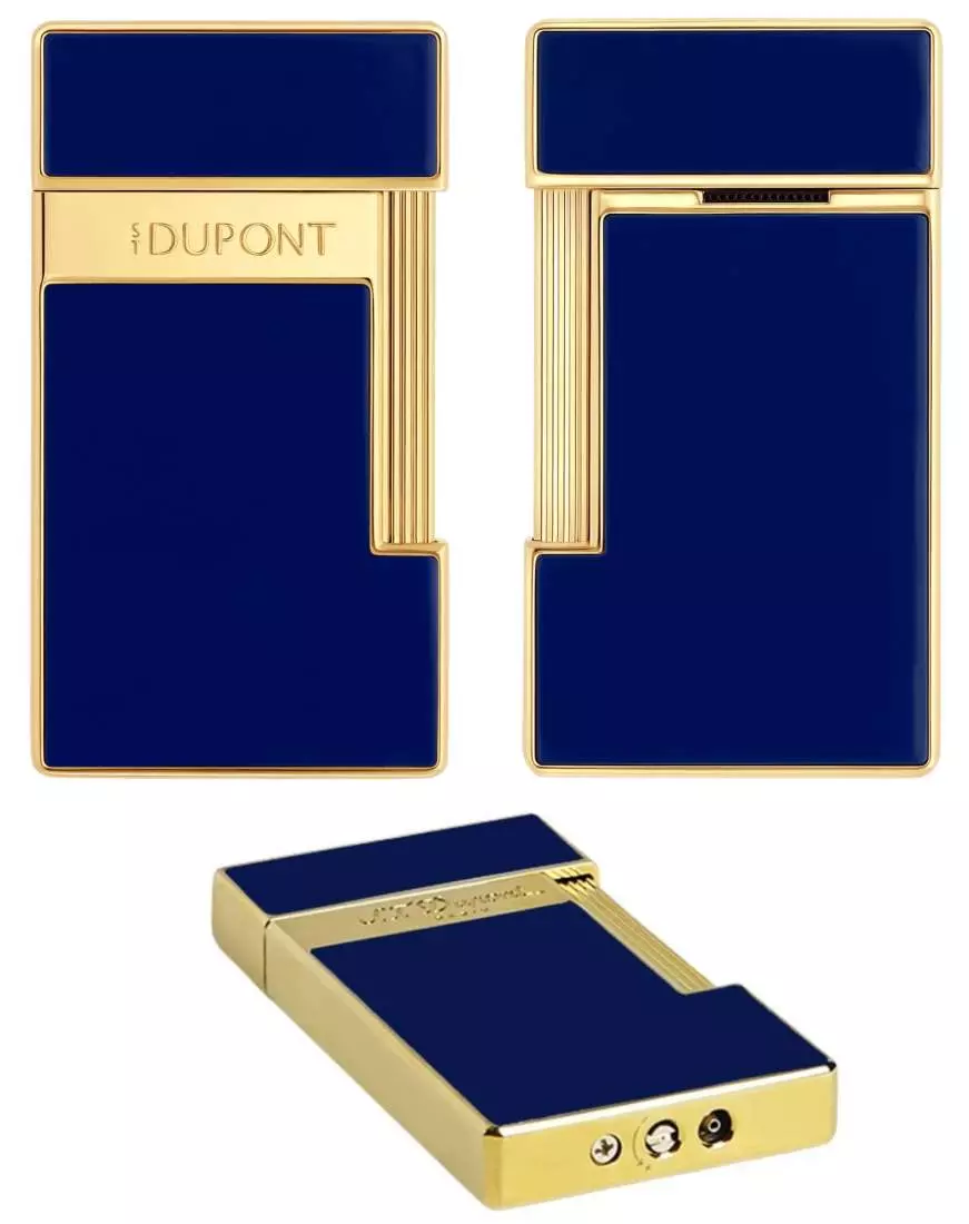 Produktbild: S.T. Dupont Slimmy Feuerzeug blau gold Ansichten